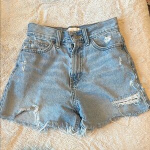 BDG Blue Distressed Jean Shorts High-Waisted